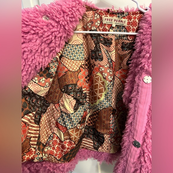 Free People Lena Teddy Jacket in Rose Bud - Picture 9 of 13